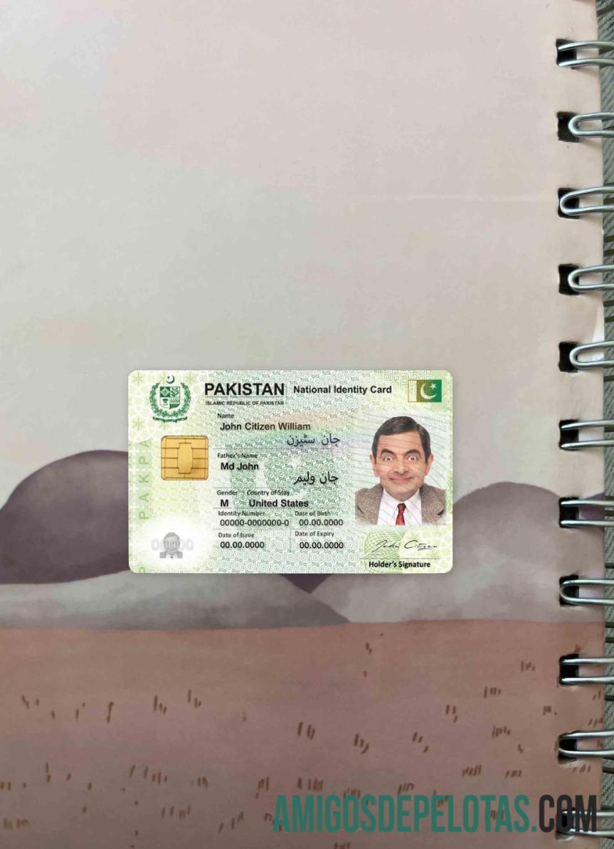 Pakistan ID olhar de foto frente amostra